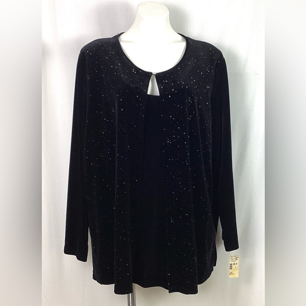NWT- Baranda Woman black glitter velvet-2 piece
